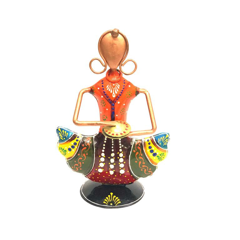 Musical Indian Lady With Curly Hair Vibrant Colors Metal Exclusively At Tamrapatra - Tamrapatra