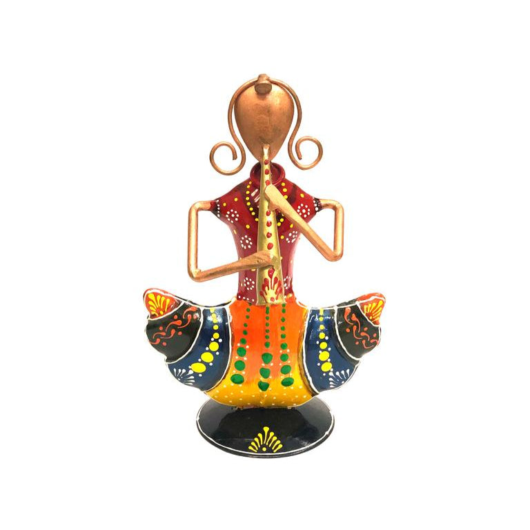 Musical Indian Lady With Curly Hair Vibrant Colors Metal Exclusively At Tamrapatra - Tamrapatra
