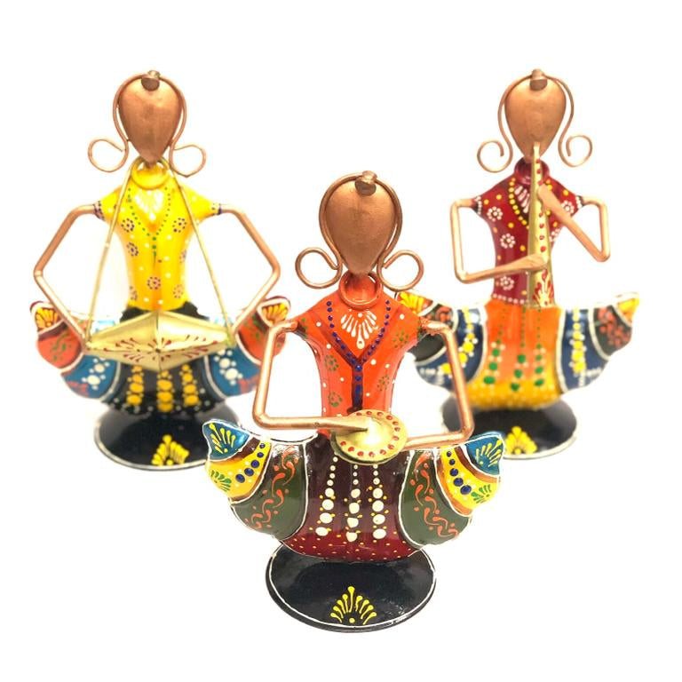 Musical Indian Lady With Curly Hair Vibrant Colors Metal Exclusively At Tamrapatra - Tamrapatra