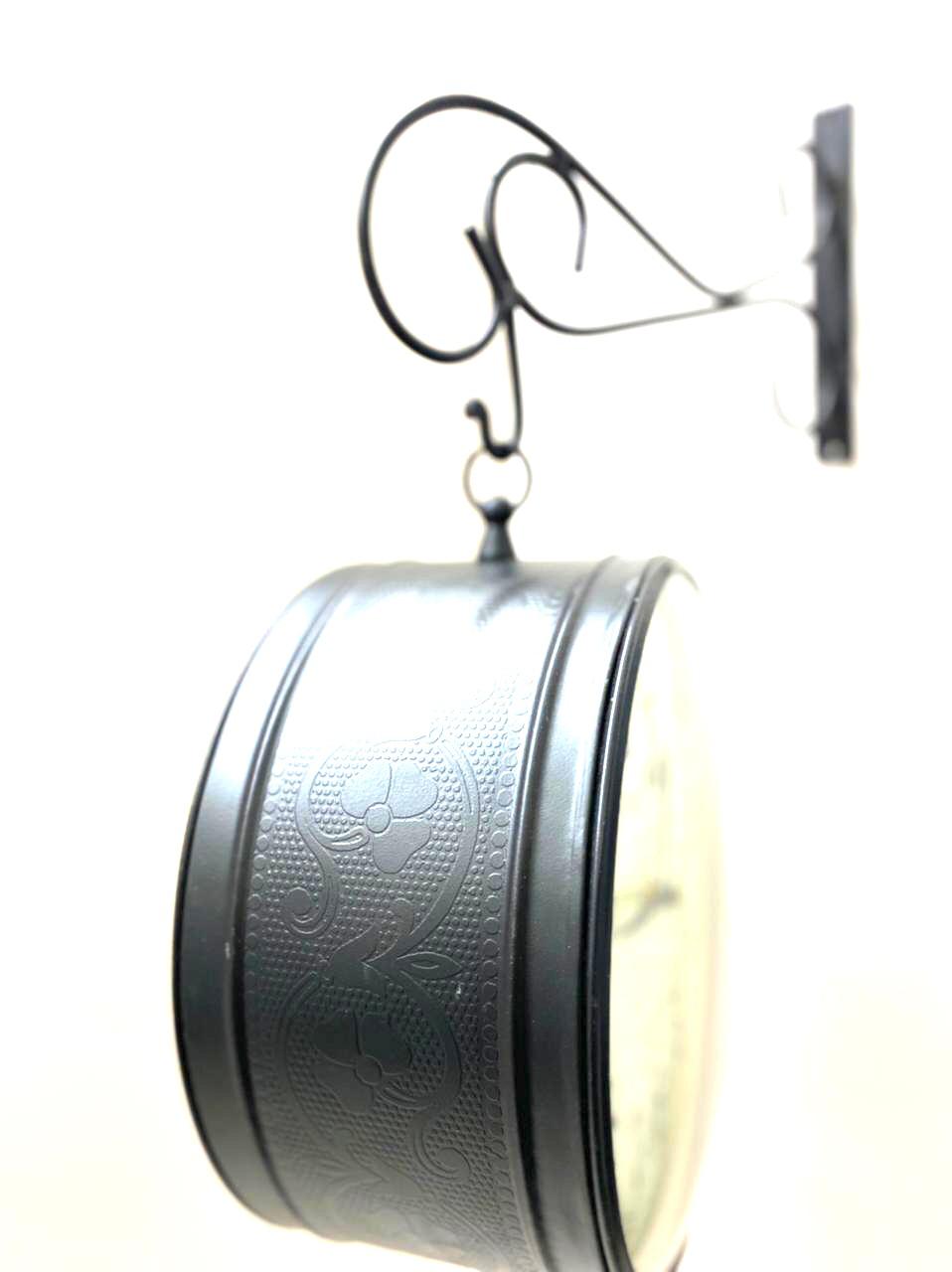 Classic Designer Railway Style Clock 10 Inches With Hanger By Tamrapatra