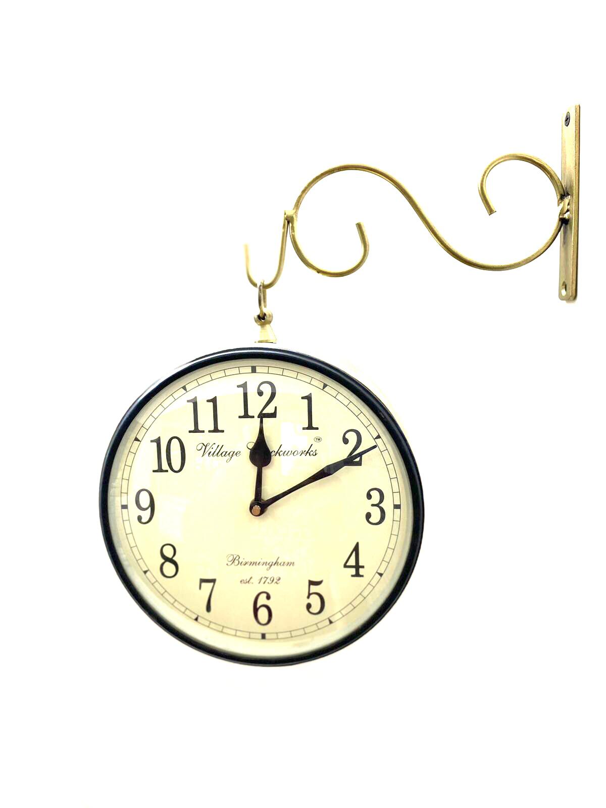 Attractive 2 Side Clock With Hanger Vintage Collection 8 Inches By Tamrapatra