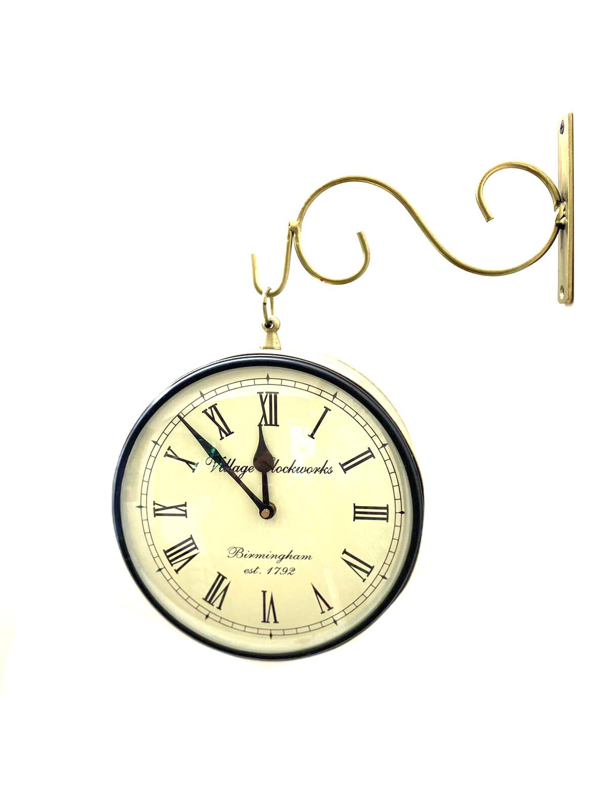 Attractive 2 Side Clock With Hanger Vintage Collection 8 Inches By Tamrapatra