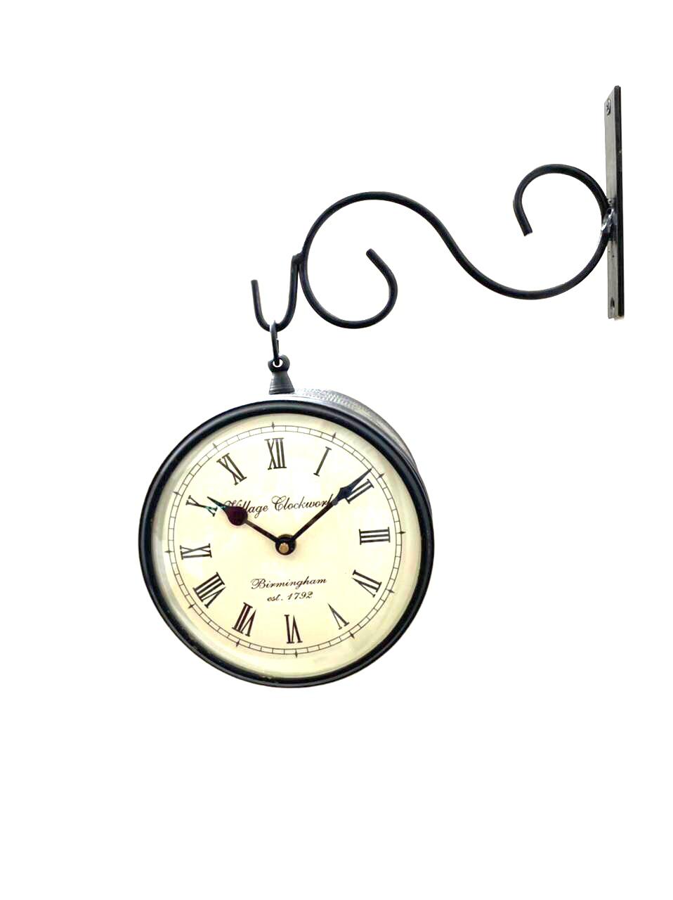 Double Side Clock Railway Vintage Style 6 Inches For Home Office By Tamrapatra