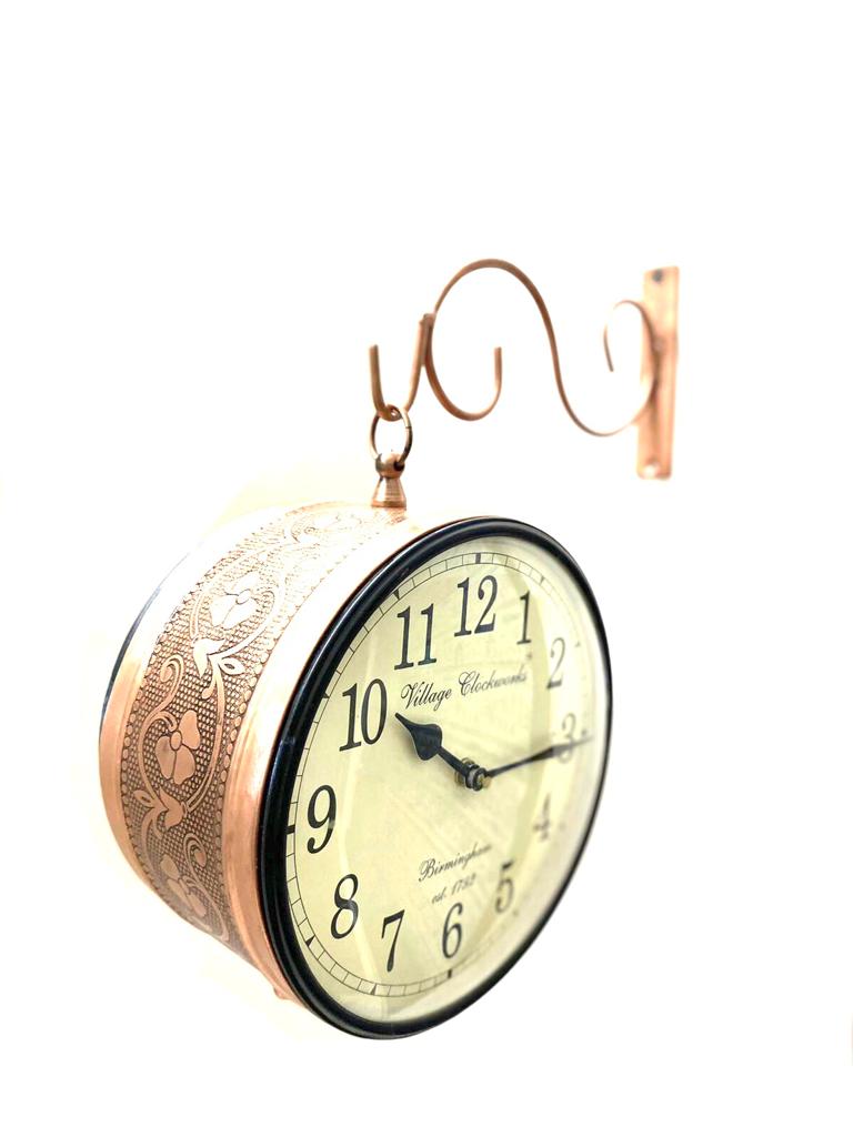 Attractive 2 Side Clock With Hanger Vintage Collection 8 Inches By Tamrapatra