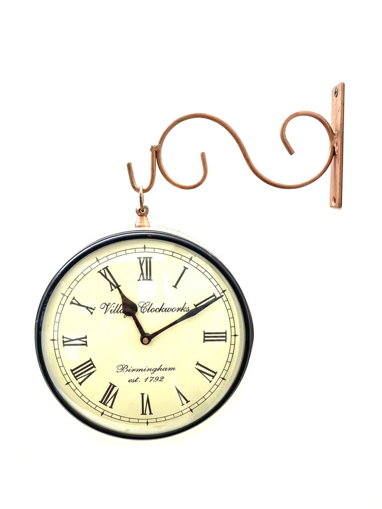 Attractive 2 Side Clock With Hanger Vintage Collection 8 Inches By Tamrapatra