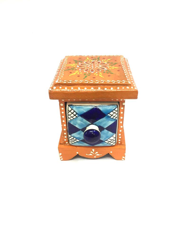 Hand Painted Single Designer Drawer Traditional Gifting Décor By Tamrapatra
