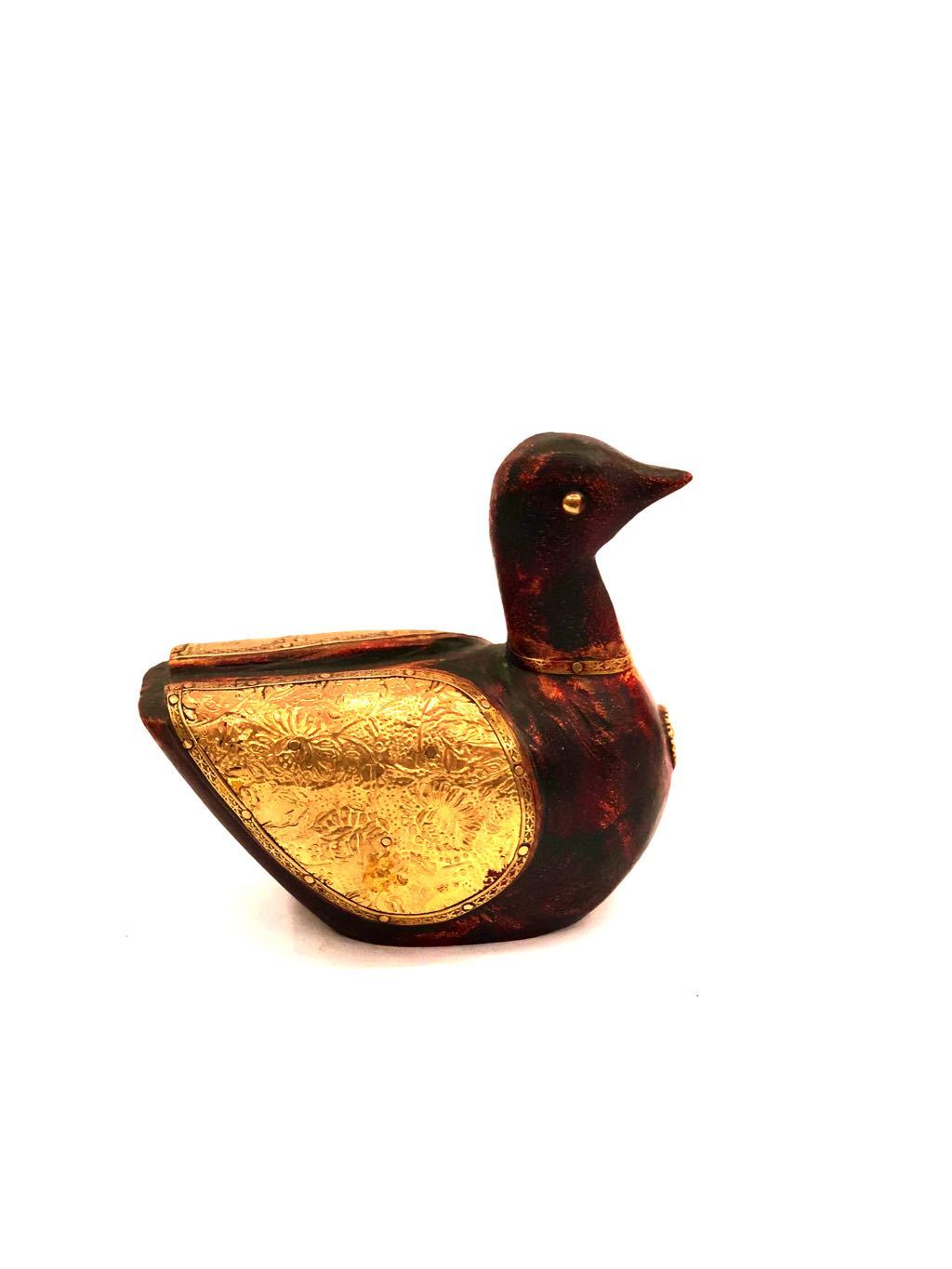 Wooden Bird Duck HandMade Unique Decorative Showpiece By Tamrapatra - Tanariri Hastakala