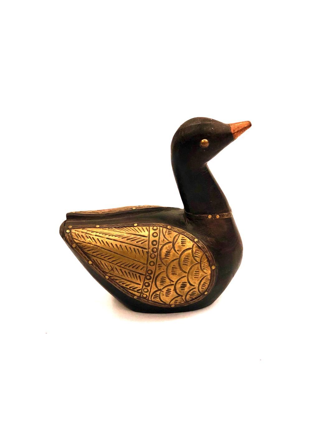 Wooden Bird Duck HandMade Unique Decorative Showpiece By Tamrapatra - Tanariri Hastakala