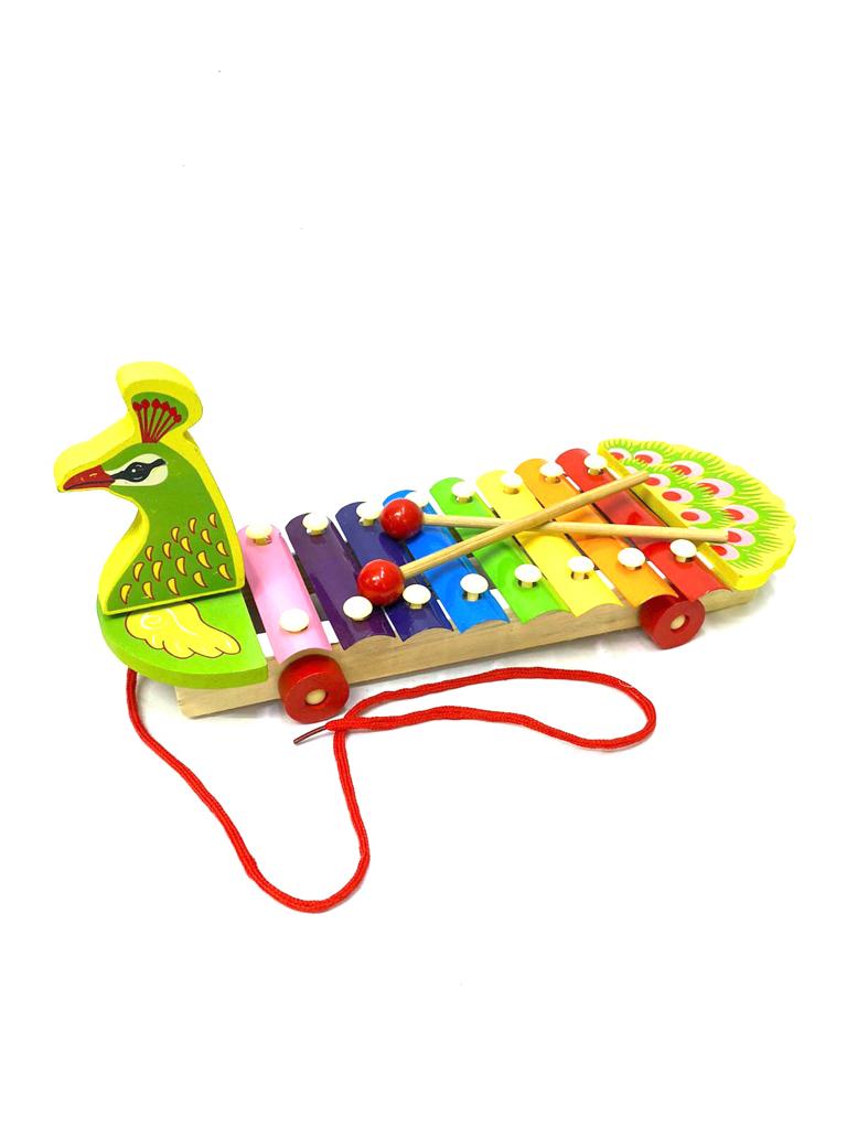 Kid's Corner Xylophone With Duck Design Handmade Wooden Toys Tamrapatra