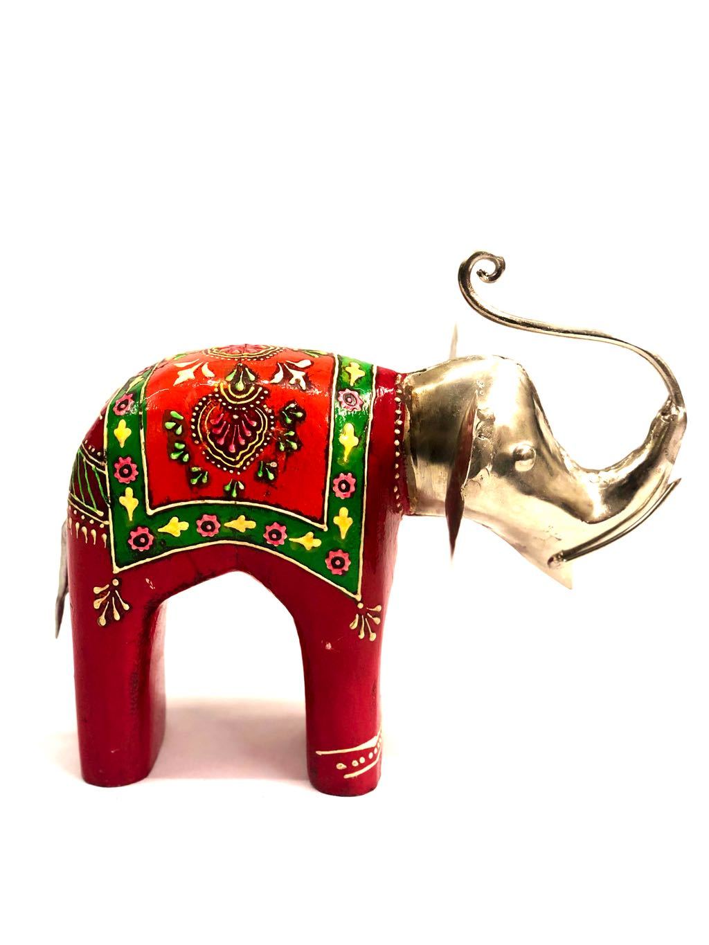 Splendid Shaped Wood Elephant Iron Trunk Living Room Ideas Tamrapatra - Tanariri Hastakala