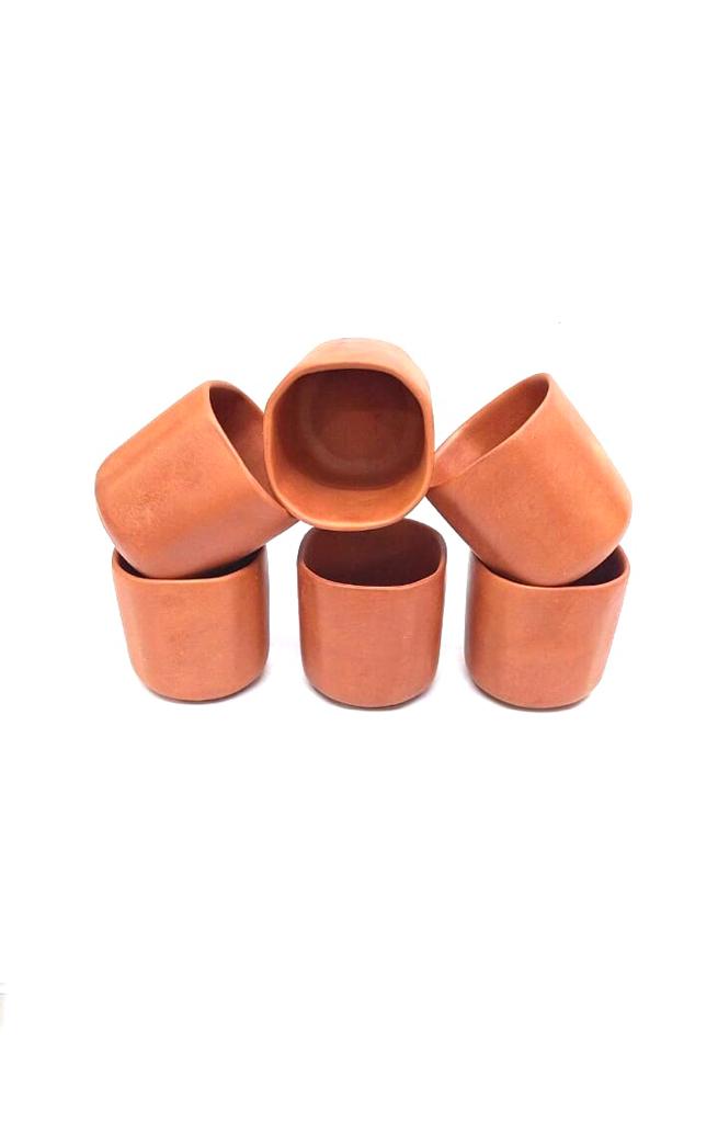 Glass Set Of 6 Terracotta Drinking Beverages Dinning Kitchen From Tamrapatra