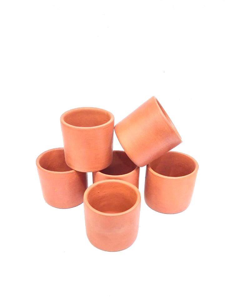 Glass Set Of 6 Terracotta Drinking Beverages Dinning Kitchen From Tamrapatra