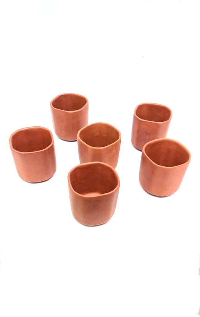 Glass Set Of 6 Terracotta Drinking Beverages Dinning Kitchen From Tamrapatra