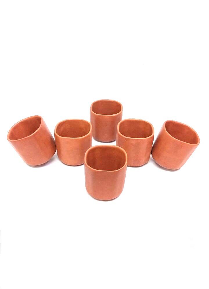 Glass Set Of 6 Terracotta Drinking Beverages Dinning Kitchen From Tamrapatra