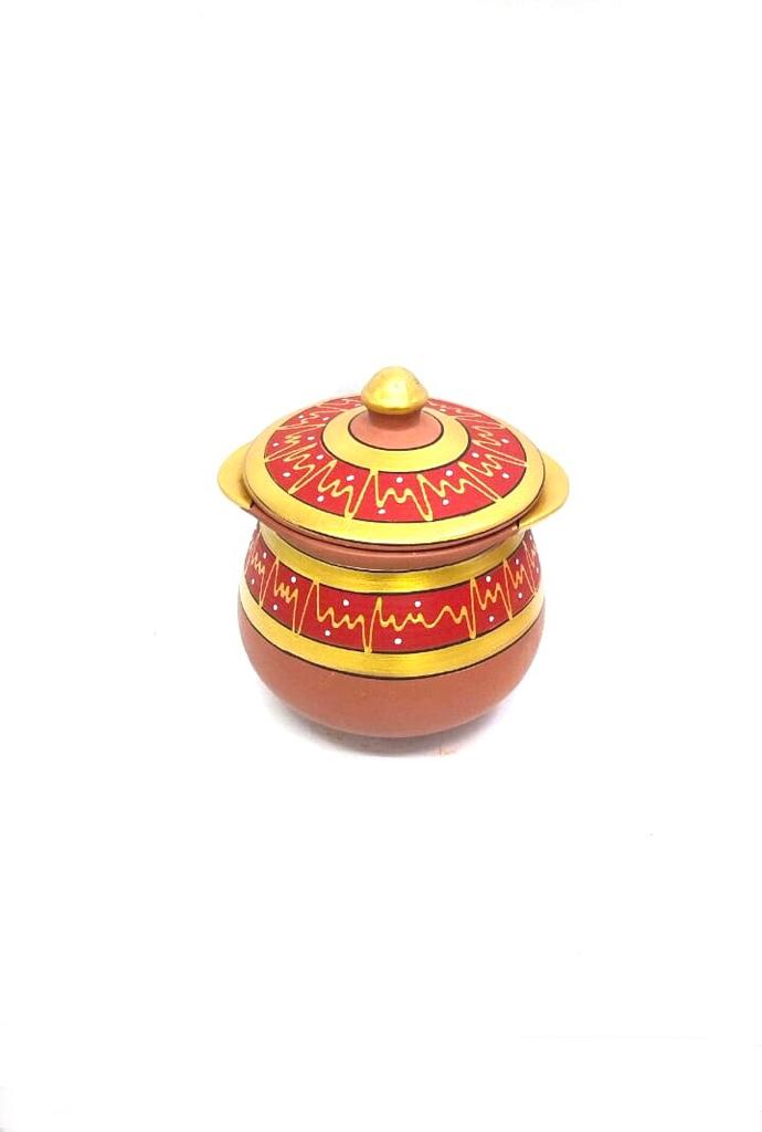 Line Handi Earthenware Pots Hand Painted Prepare Aromatic Dishes From Tamrapatra