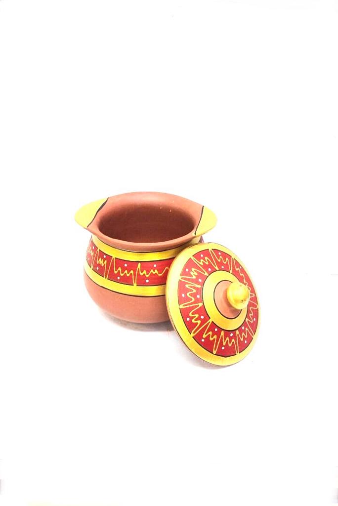 Line Handi Earthenware Pots Hand Painted Prepare Aromatic Dishes From Tamrapatra