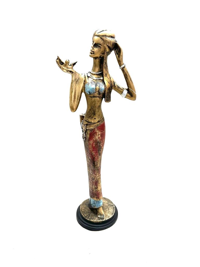 Elegant Standing Lady Artefact Home Office Décor Classy Collectible By Tamrapatra