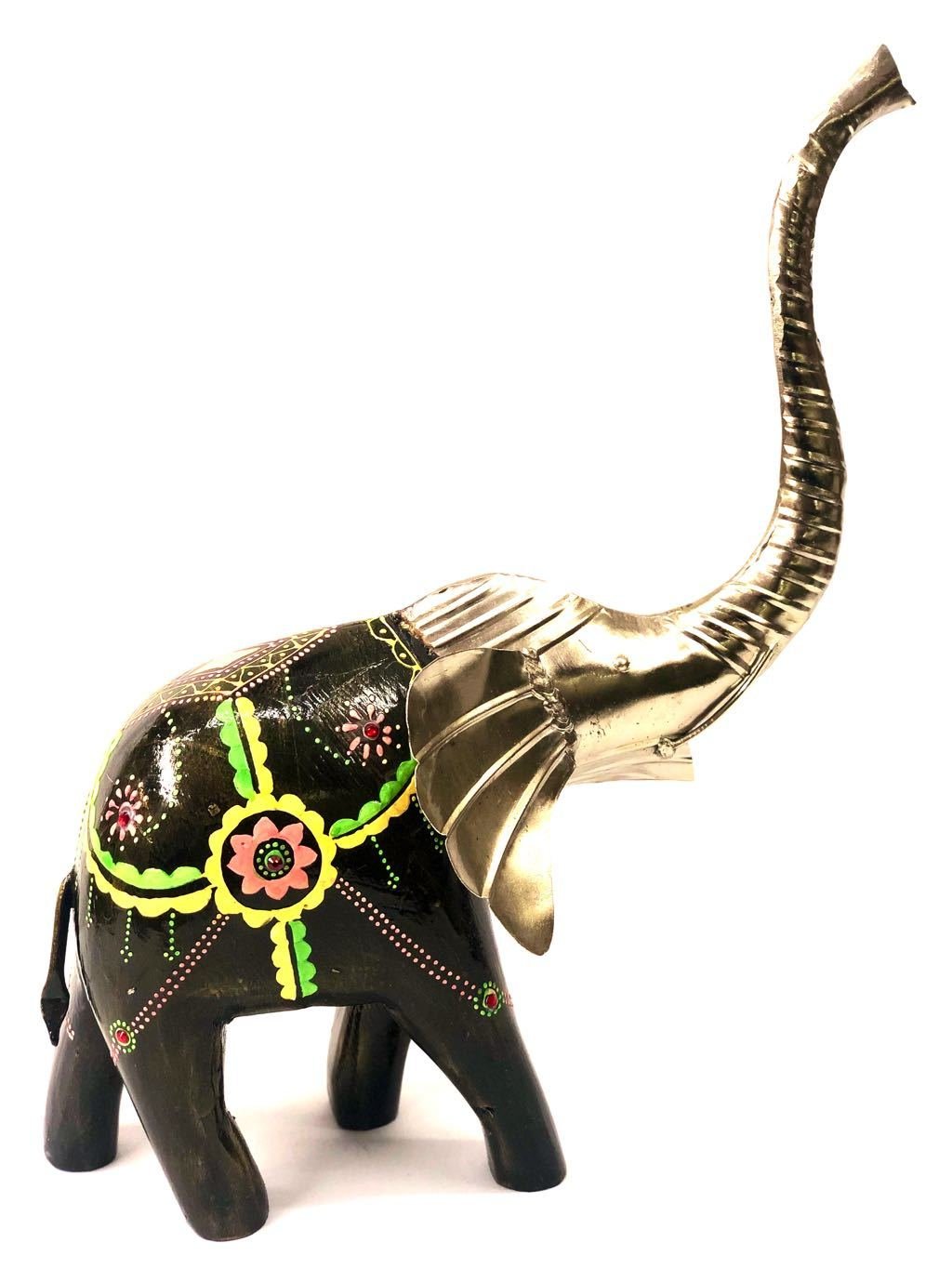 HandPainted With Vibrant Colors Elephant Indian Decor Ideas Tamrapatra - Tanariri Hastakala