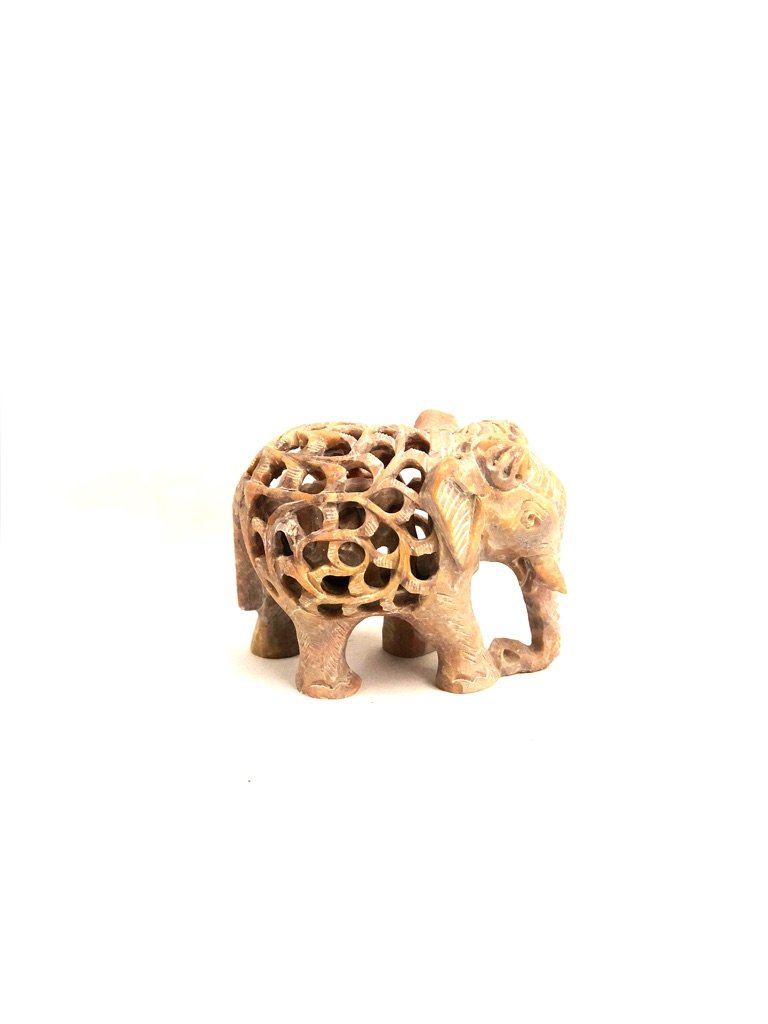 Elephant Stone Carving Handcrafted In India Souvenir Decor Tamrapatra