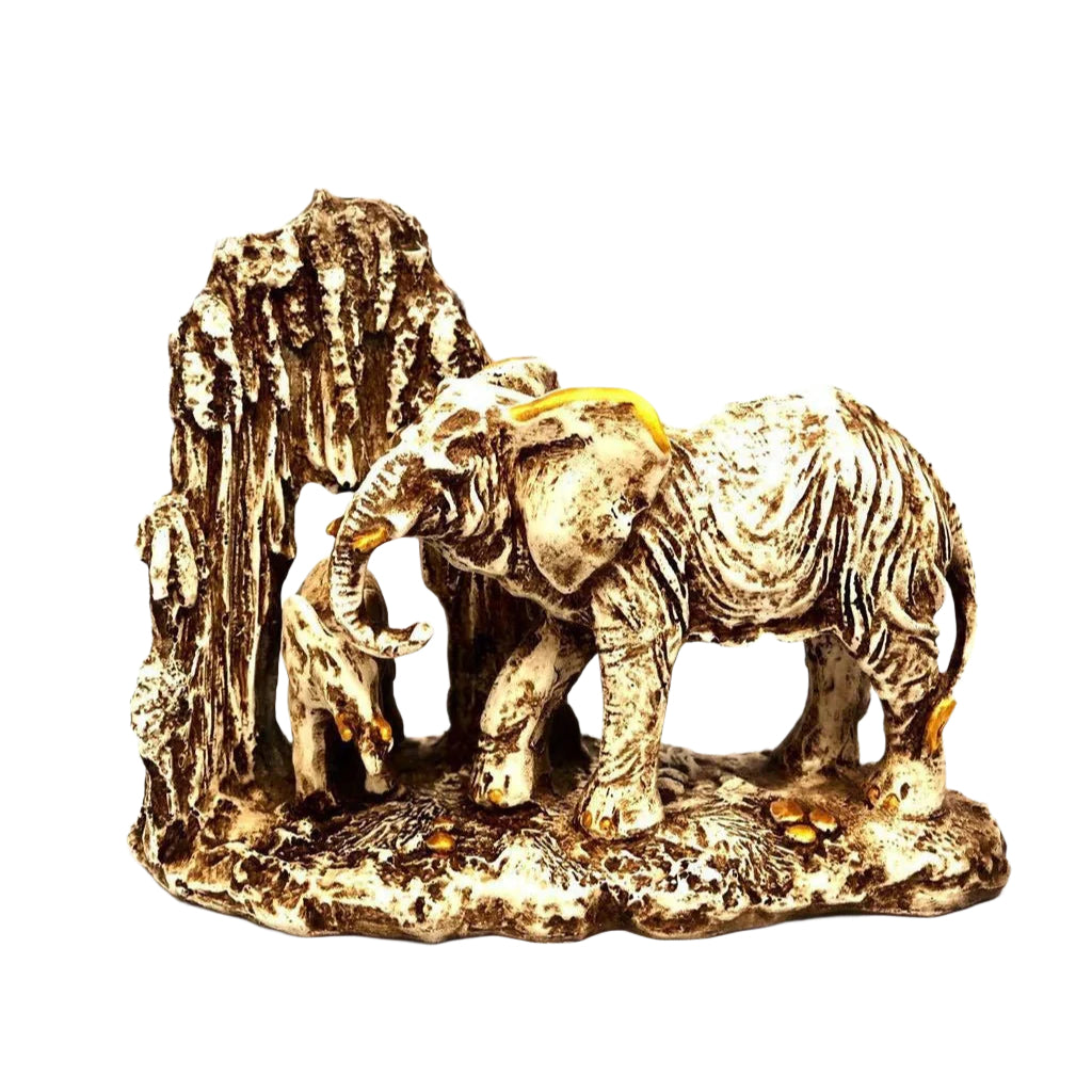 Distinct Figure Of Elephant With Baby Resin Art Wholesaler Tamrapatra