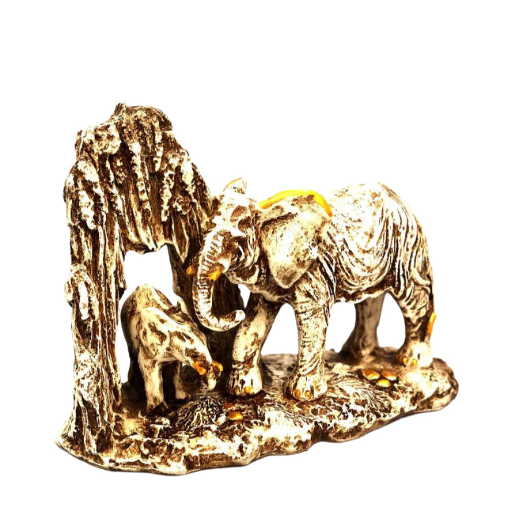 Distinct Figure Of Elephant With Baby Resin Art Wholesaler Tamrapatra
