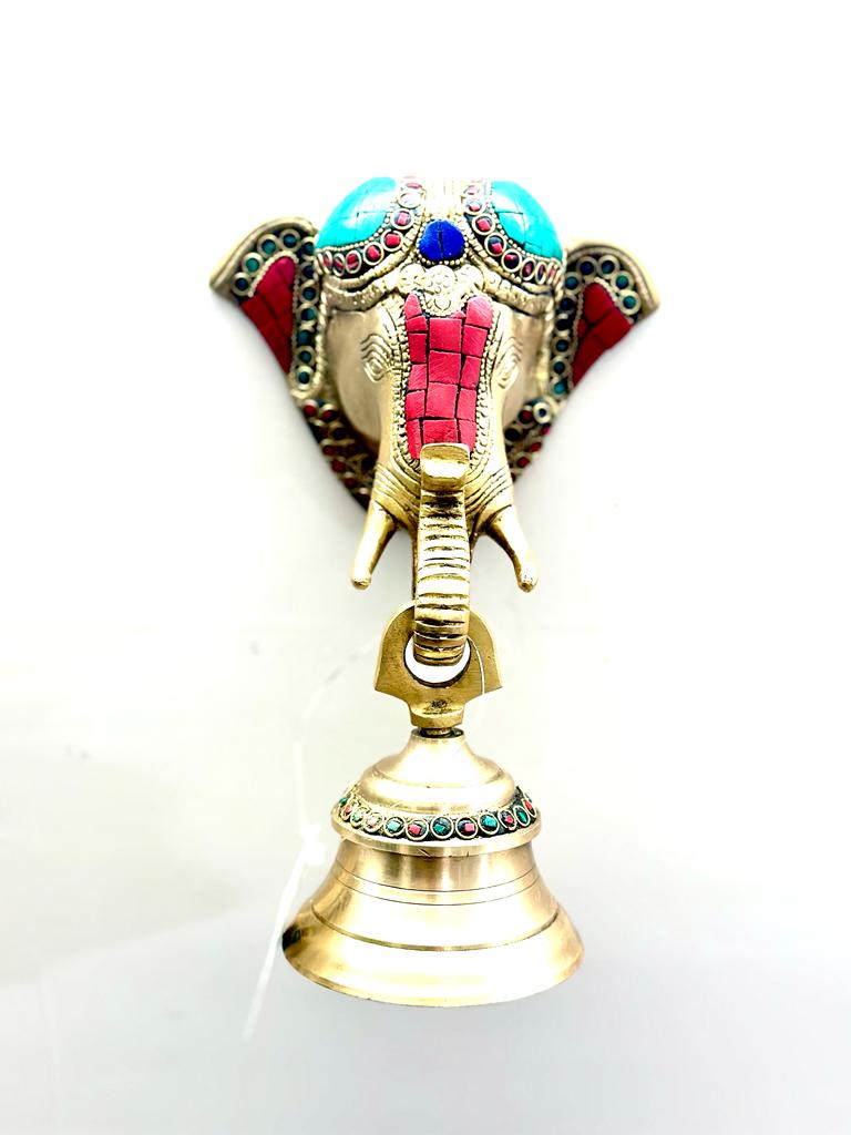 Elephant Bell Gemstone Hanging Wall Decoration Pooja Exclusively At Tamrapatra