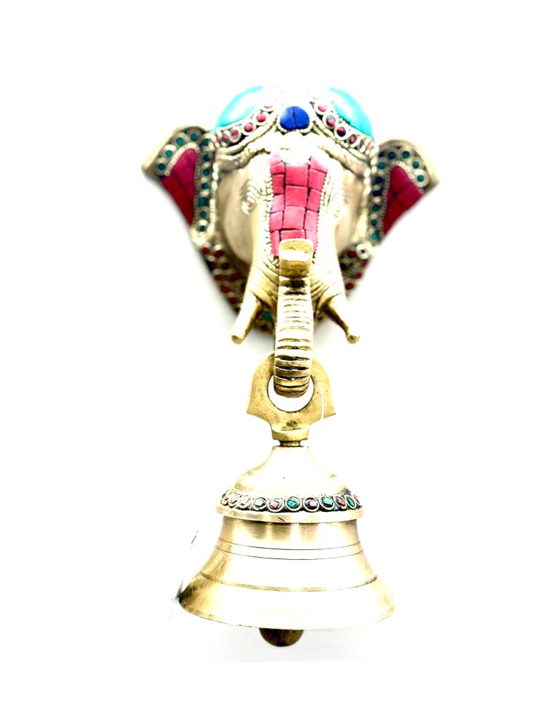 Elephant Bell Gemstone Hanging Wall Decoration Pooja Exclusively At Tamrapatra