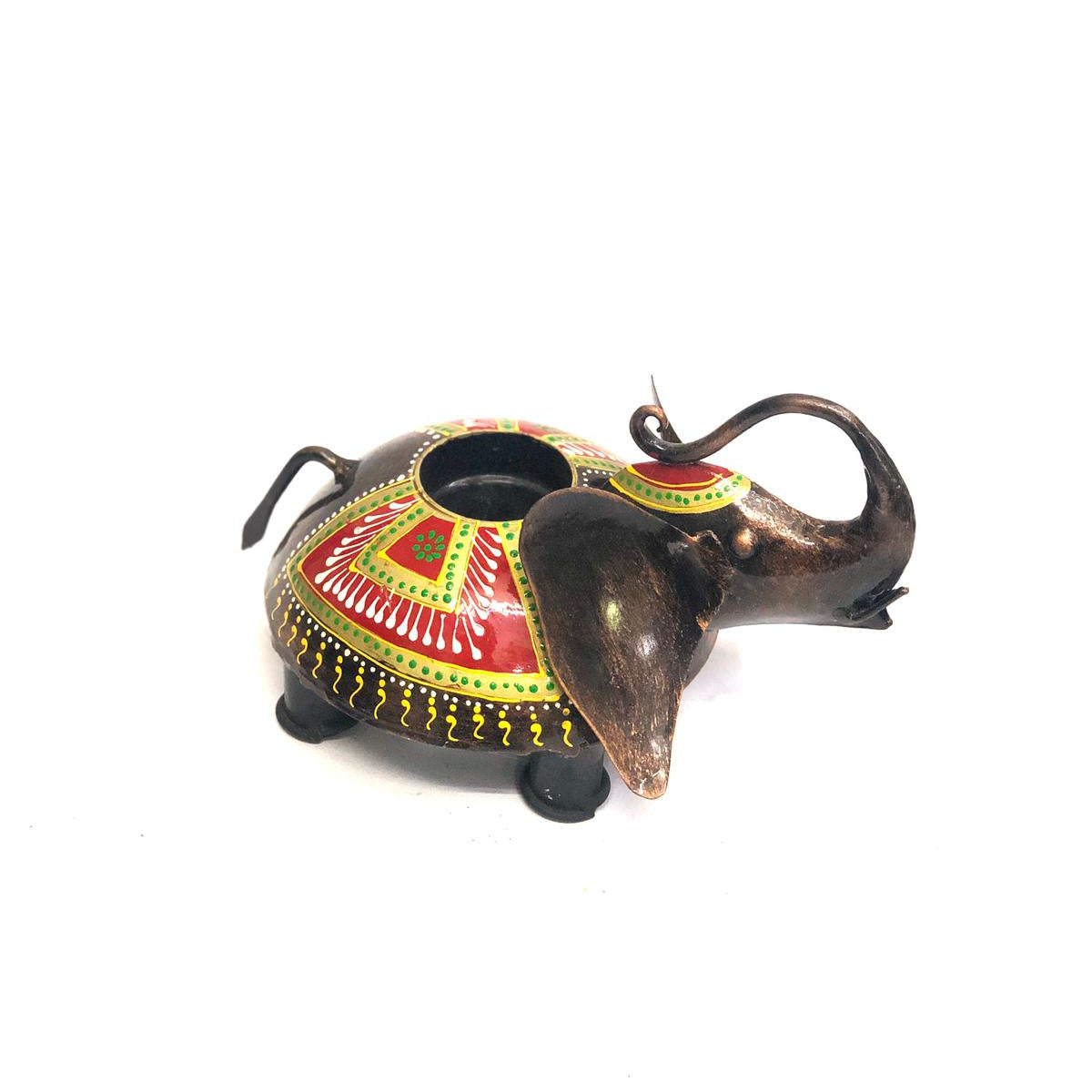 Animal Multicolored Tea Light Holder Metal Finish Handmade Gifting By Tamrapatra - Tamrapatra