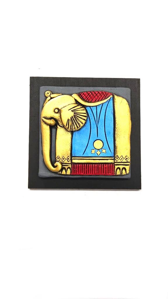 Extraordinary Elephant Terracotta Creations With Red & Blue Shades Tamrapatra