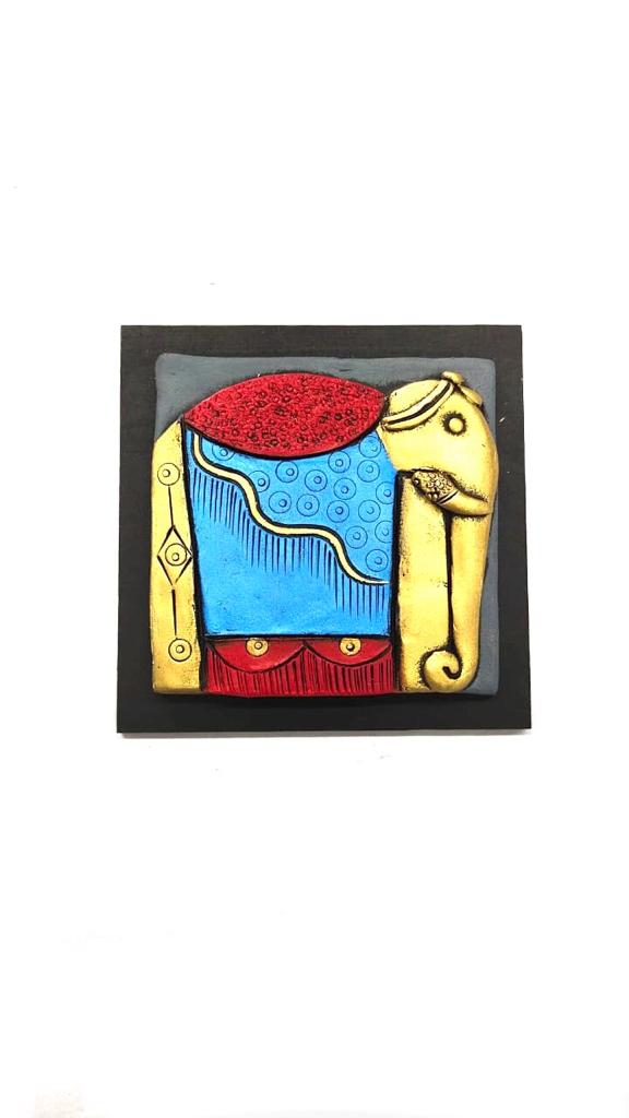 Extraordinary Elephant Terracotta Creations With Red & Blue Shades Tamrapatra