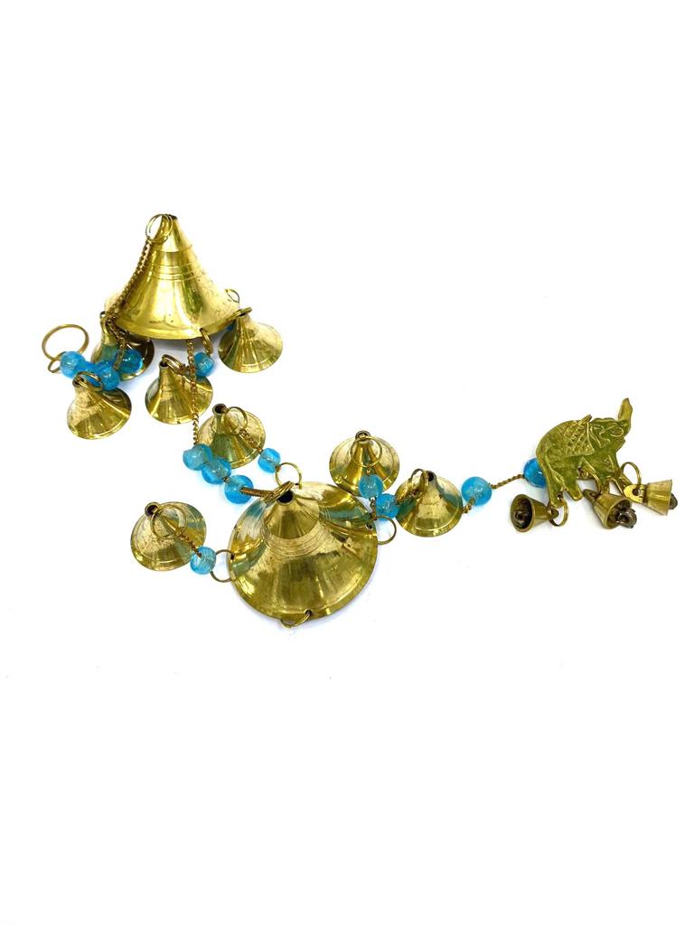 Traditional Elephant Golden Hangings Exclusive Metal Crafts From Tamrapatra