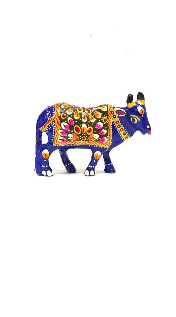Cow Handcrafted From Metal Enamel Painted Series Souvenir Gifts From Tamrapatra