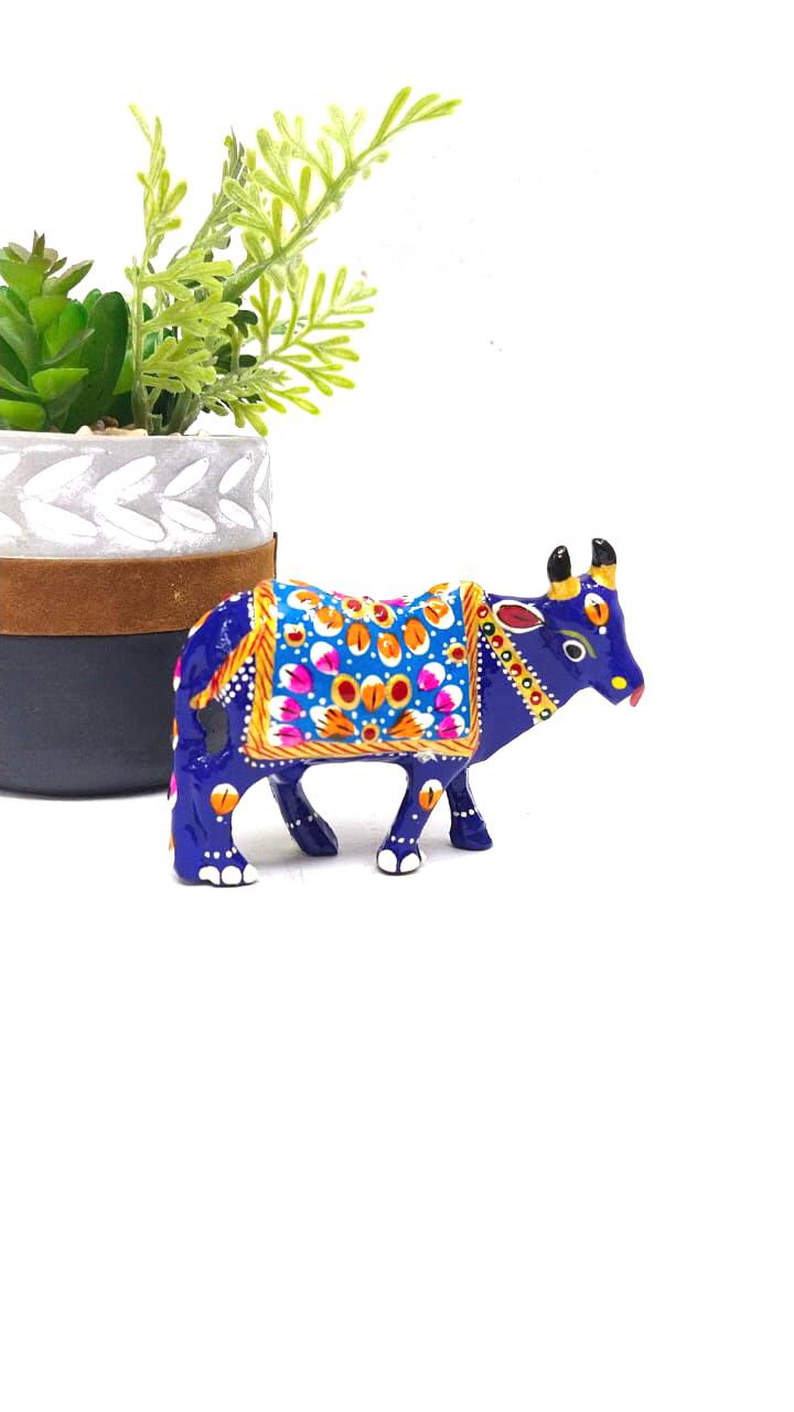 Cow Handcrafted From Metal Enamel Painted Series Souvenir Gifts From Tamrapatra