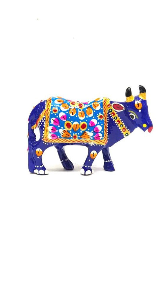Cow Handcrafted From Metal Enamel Painted Series Souvenir Gifts From Tamrapatra