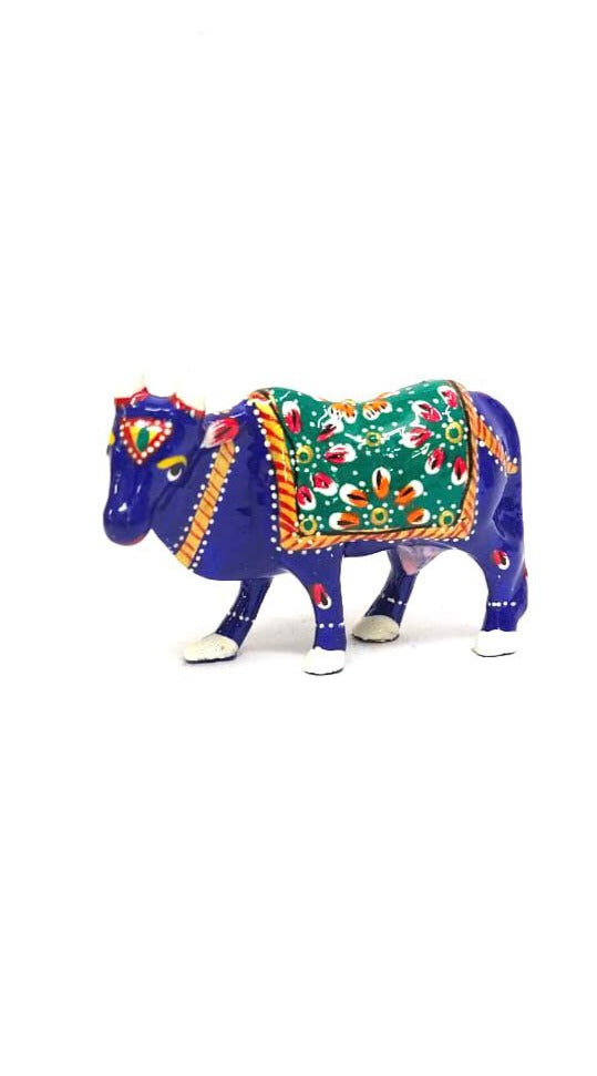 Cow Handcrafted From Metal Enamel Painted Series Souvenir Gifts From Tamrapatra