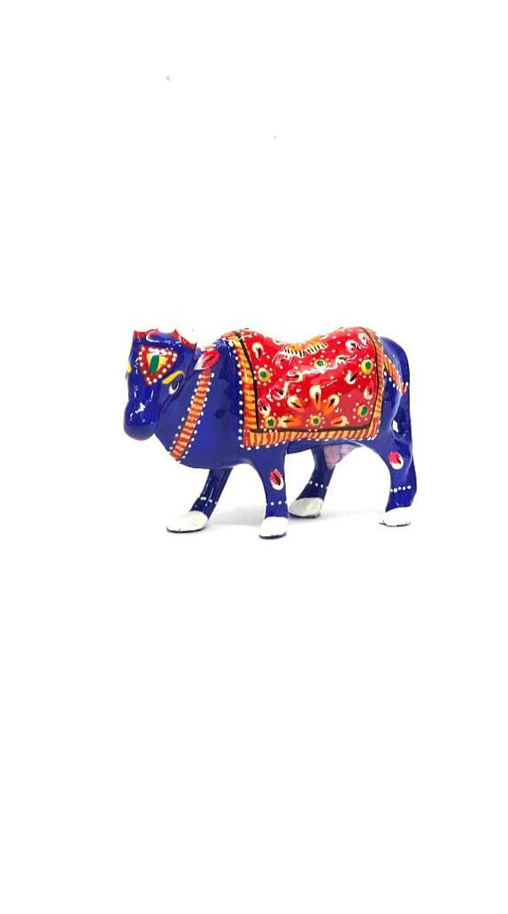 Cow Handcrafted From Metal Enamel Painted Series Souvenir Gifts From Tamrapatra