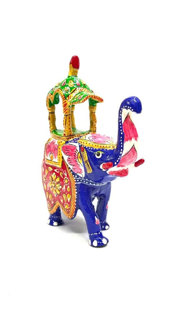 Big Meena Enamel Art Elephant Handcrafted Souvenir Maharaja Style By Tamrapatra