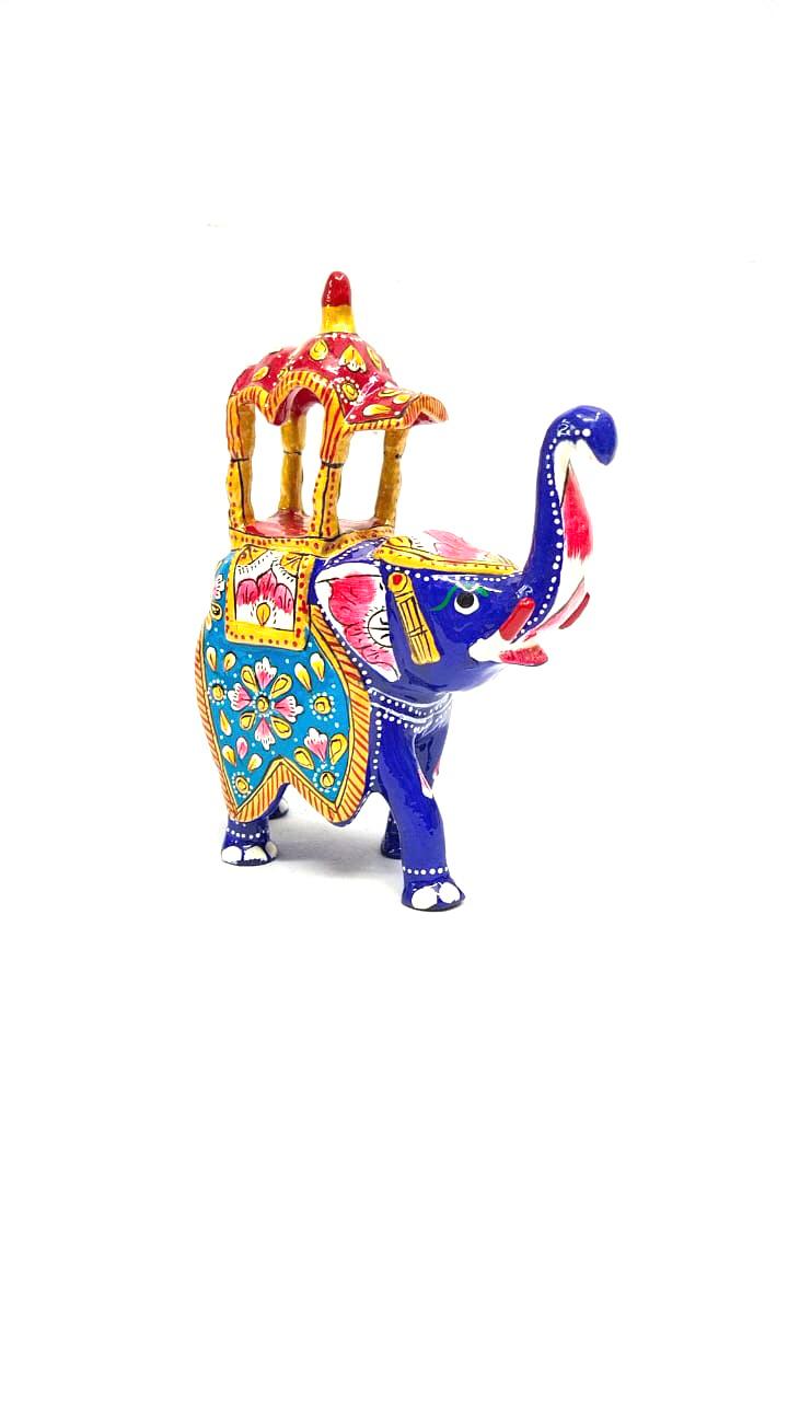 Big Meena Enamel Art Elephant Handcrafted Souvenir Maharaja Style By Tamrapatra