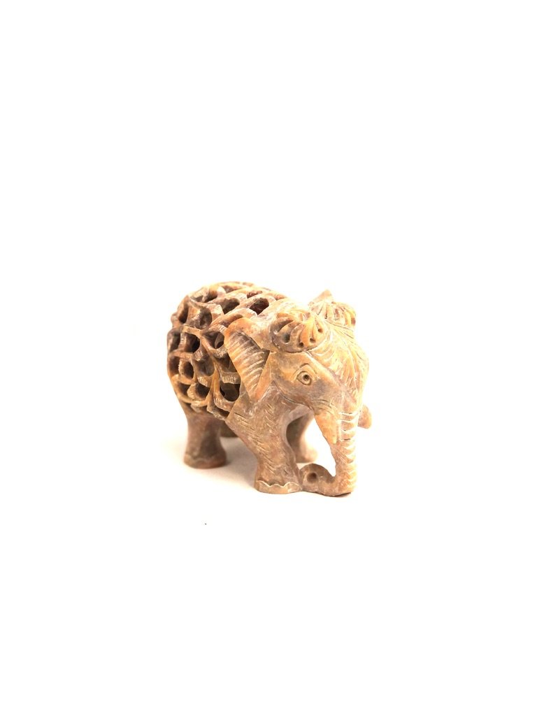 Elephant Stone Carving Handcrafted In India Souvenir Decor Tamrapatra