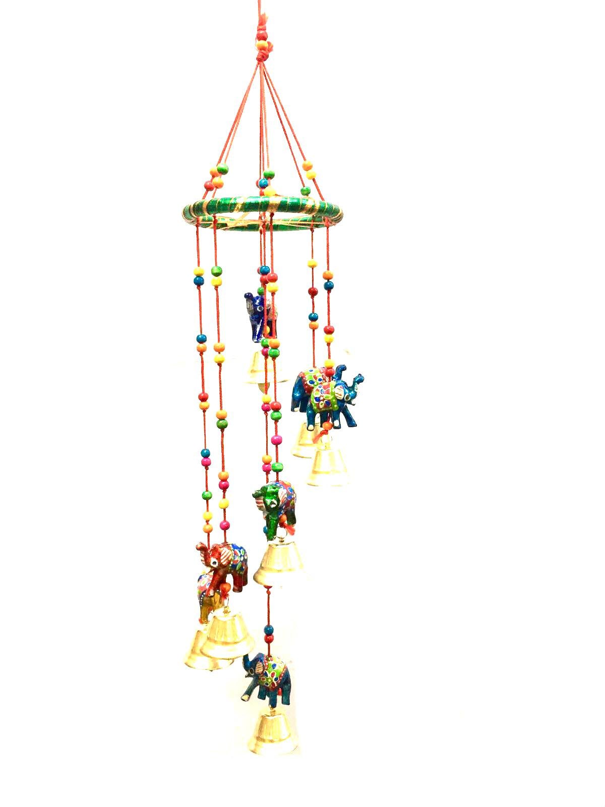 7 Animal & Bird Danglers On Bangle With Bells Spiral Traditional By Tamrapatra