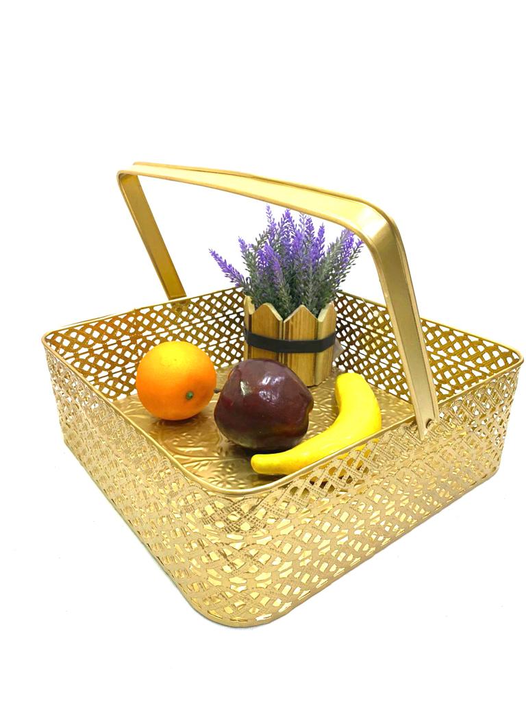 Embossed Carving Trays Metal Collection Basket In Various Sizes By Tamrapatra