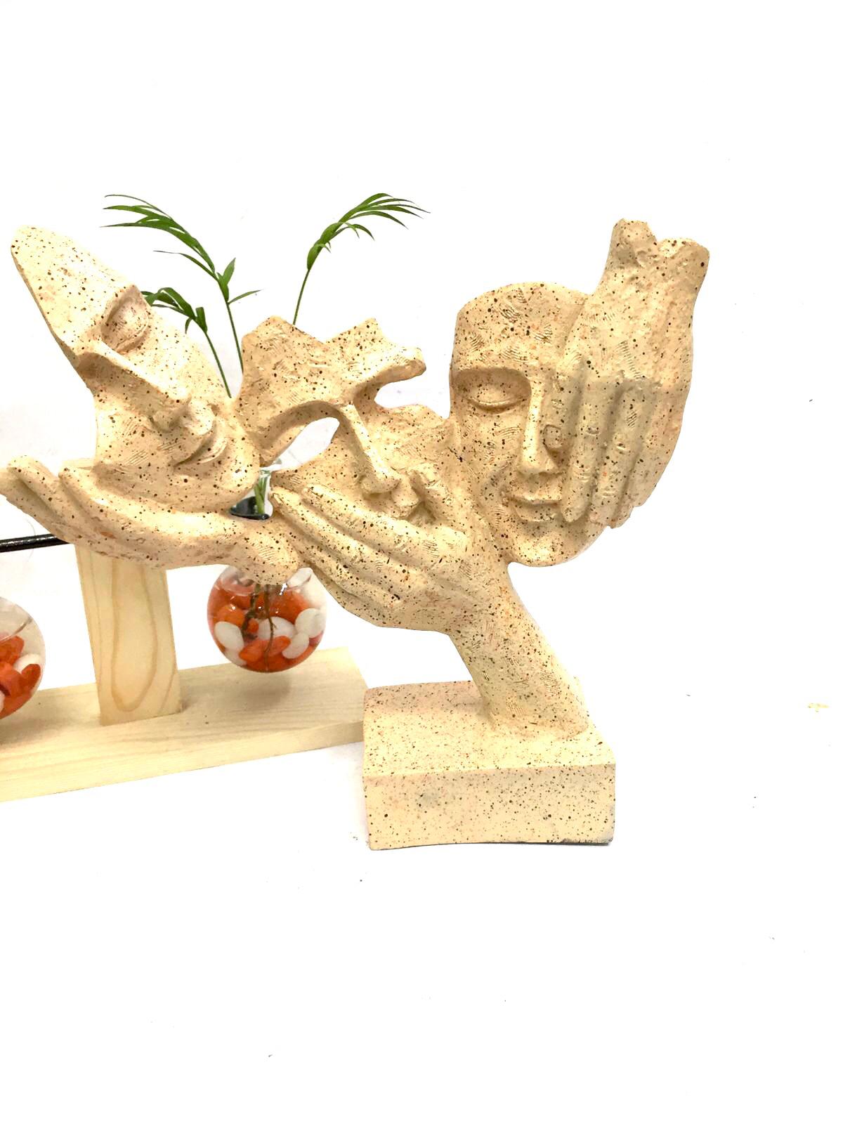 3 Faces Sculpture Artwork Interior Design Ideas With Modern Artefacts Tamrapatra