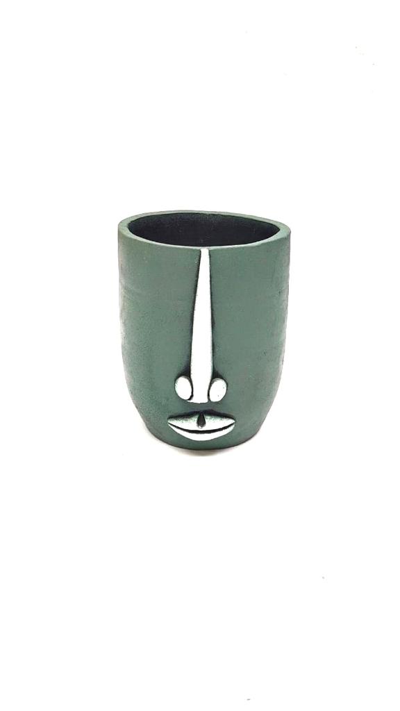 Face Pots With Striking Shades Use For Plants Pen Spoon Brush Holder By Tamrapatra