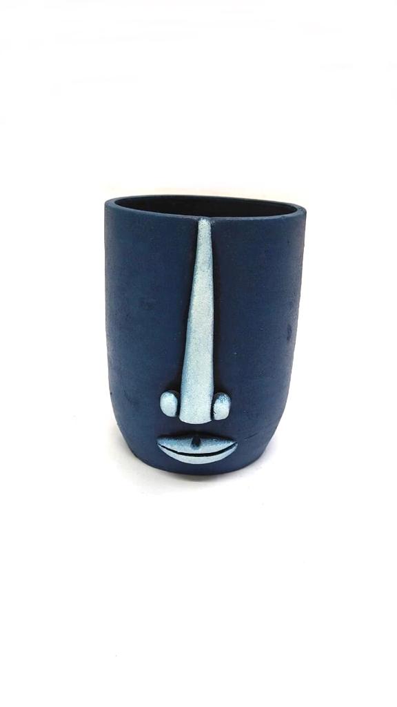 Face Pots With Striking Shades Use For Plants Pen Spoon Brush Holder By Tamrapatra