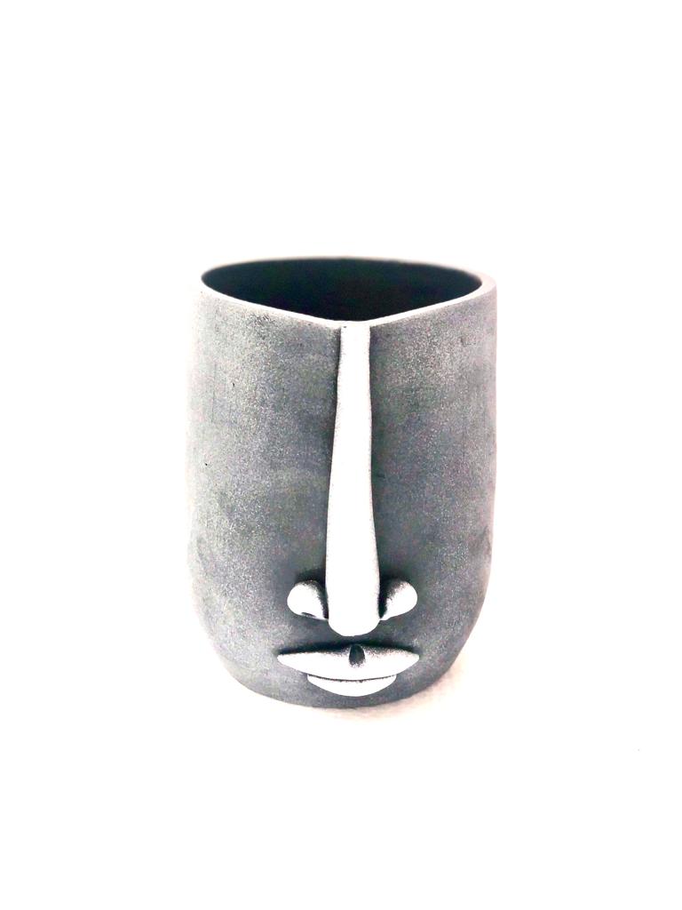 Face Pots With Striking Shades Use For Plants Pen Spoon Brush Holder By Tamrapatra