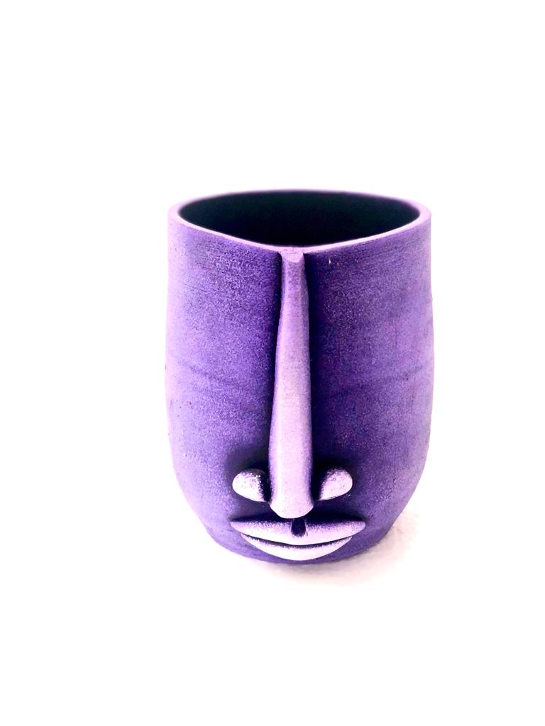 Face Pots With Striking Shades Use For Plants Pen Spoon Brush Holder By Tamrapatra