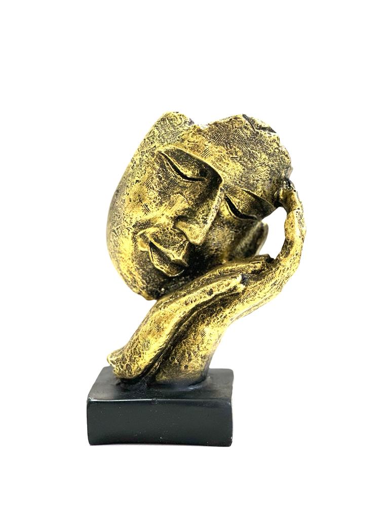 Resin Art Series Man Statue Face Sculpture Modern Abstract Art By Tamrapatra