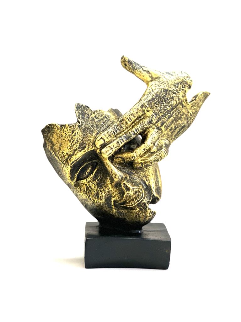 Resin Art Series Man Statue Face Sculpture Modern Abstract Art By Tamrapatra