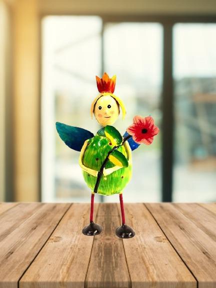 Fairy Angel Painted Decoration Metal Artifacts Showpiece By Tamrapatra