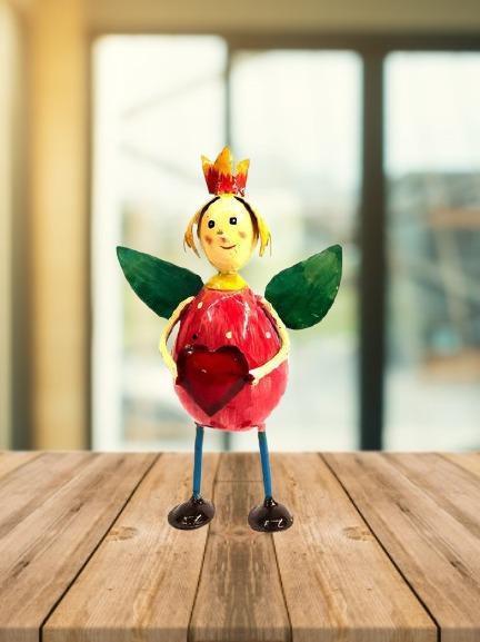 Fairy Angel Painted Decoration Metal Artifacts Showpiece By Tamrapatra